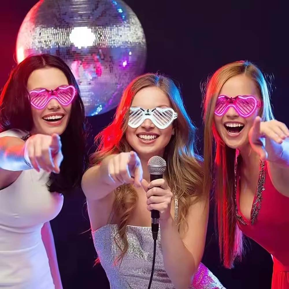 แว่นตาเรืองแสงในที่มืด รูปหัวใ - Glow In The Dark Party Glasses บทวิจารณ์และราคา