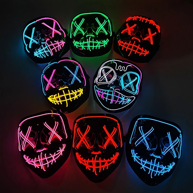 หน้ากากนีออน LED ไร้สาย หลายสี - Led Purge Mask Halloween บทวิจารณ์และราคา