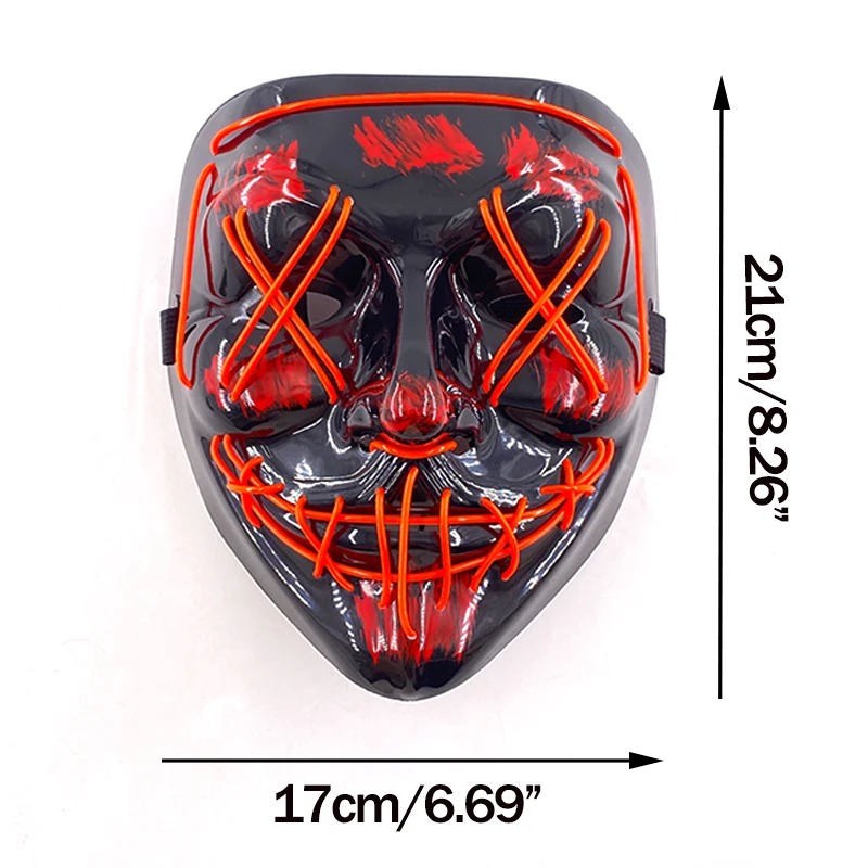 หน้ากากนีออน LED ไร้สาย หลายสี - Led Purge Mask Halloween บทวิจารณ์และราคา
