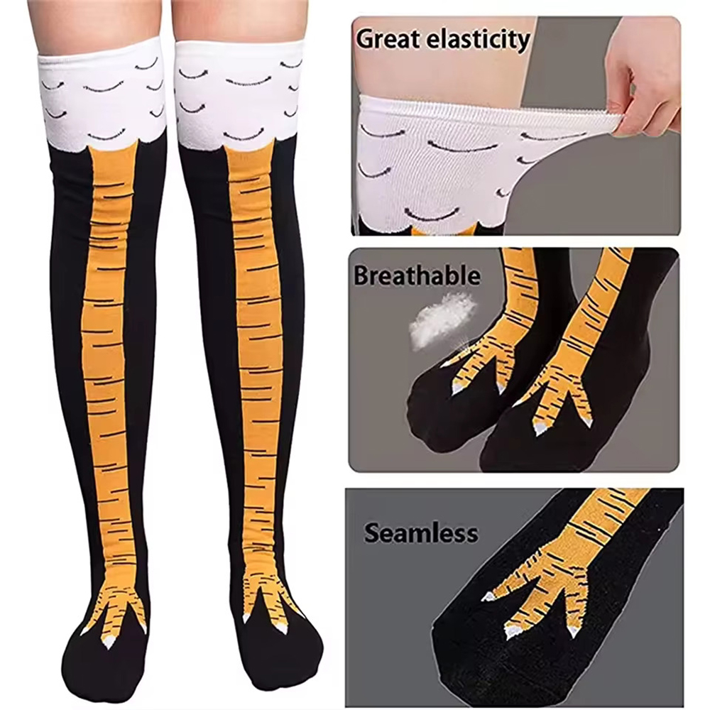 ถุงเท้าลายตีนไก่ ถุงเท้ายาวเหน - Funny Chicken Leg Socks บทวิจารณ์และราคา