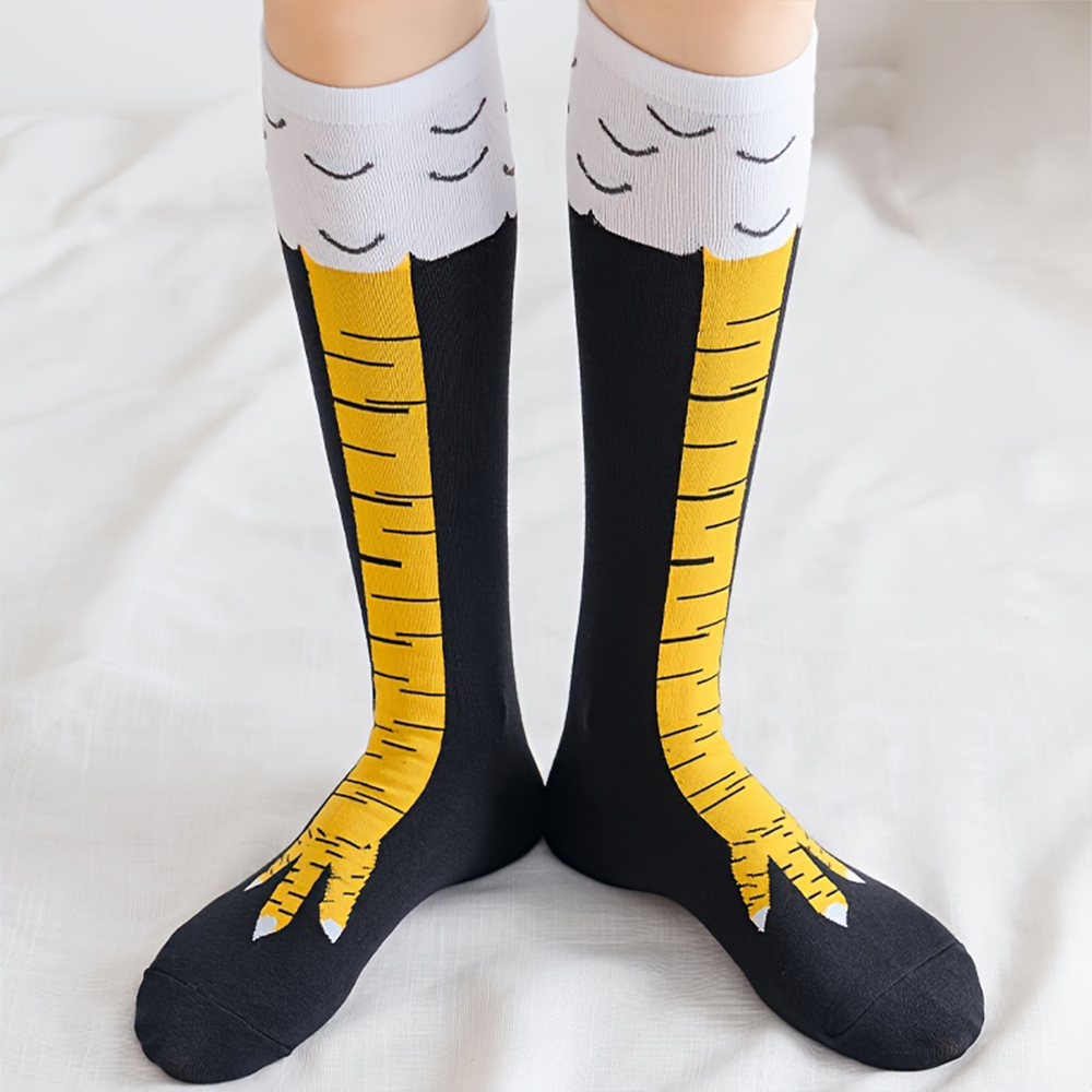 ถุงเท้ายาวถึงเข่าลายการ์ตูนรูป - Funny Chicken Leg Socks บทวิจารณ์และราคา