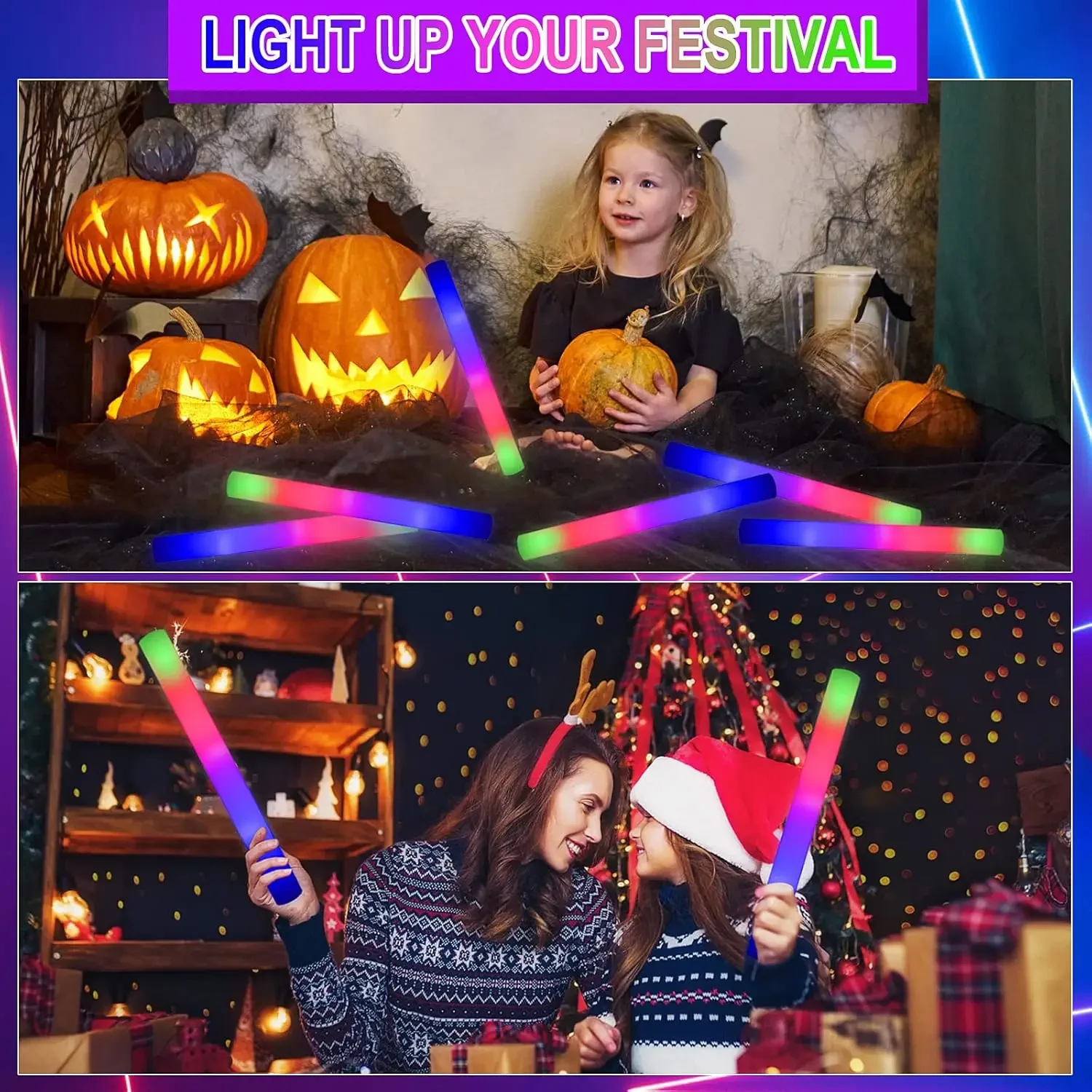 แท่งไฟ LED โฟม 2Z-50PCS สำหรับ - Flashing Led Foam Sticks Party บทวิจารณ์และราคา