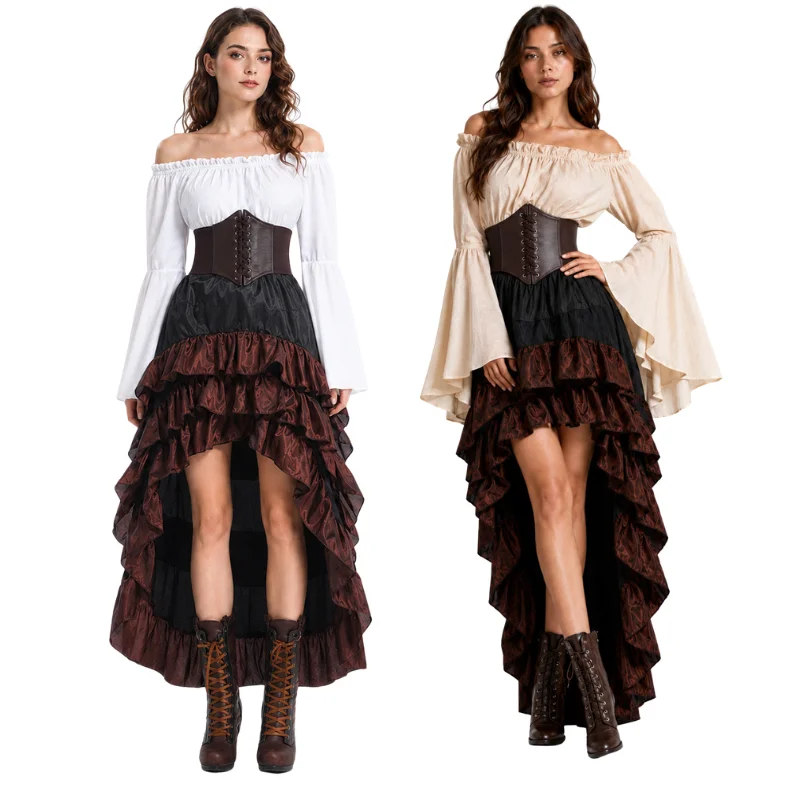 ชุดฮาโลวีนสไตล์ยุคกลางย้อนยุค  - Medieval Renaissance Dress Women บทวิจารณ์และราคา