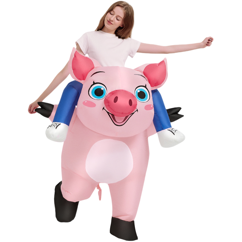 ใหม่สีชมพู Inflatable หมูเครื่ - Inflatable Dinosaur Costume Adult บทวิจารณ์และราคา