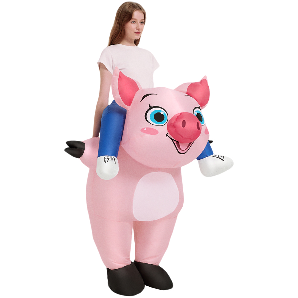 ใหม่สีชมพู Inflatable หมูเครื่ - Inflatable Dinosaur Costume Adult บทวิจารณ์และราคา