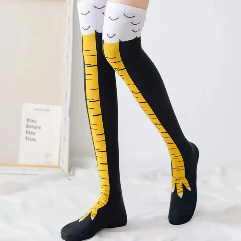 ถุงเท้ายาวลายตีนไก่สำหรับผู้หญ - Funny Chicken Leg Socks บทวิจารณ์และราคา