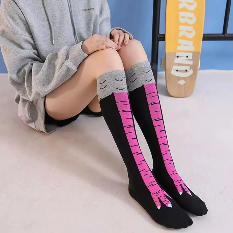 ถุงเท้ายาวลายตีนไก่สำหรับผู้หญ - Funny Chicken Leg Socks บทวิจารณ์และราคา