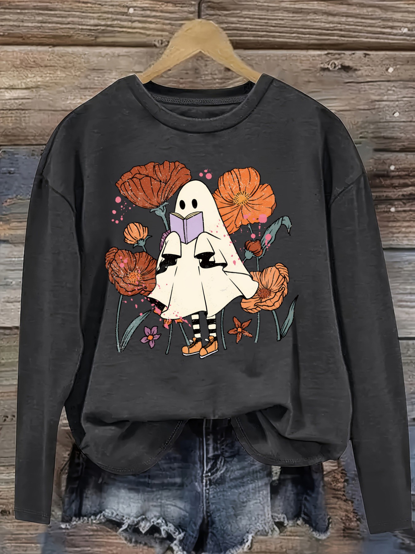 เสื้อยืดแขนยาวคอกลมลำลองสำหรับ - Costumes บทวิจารณ์และราคา