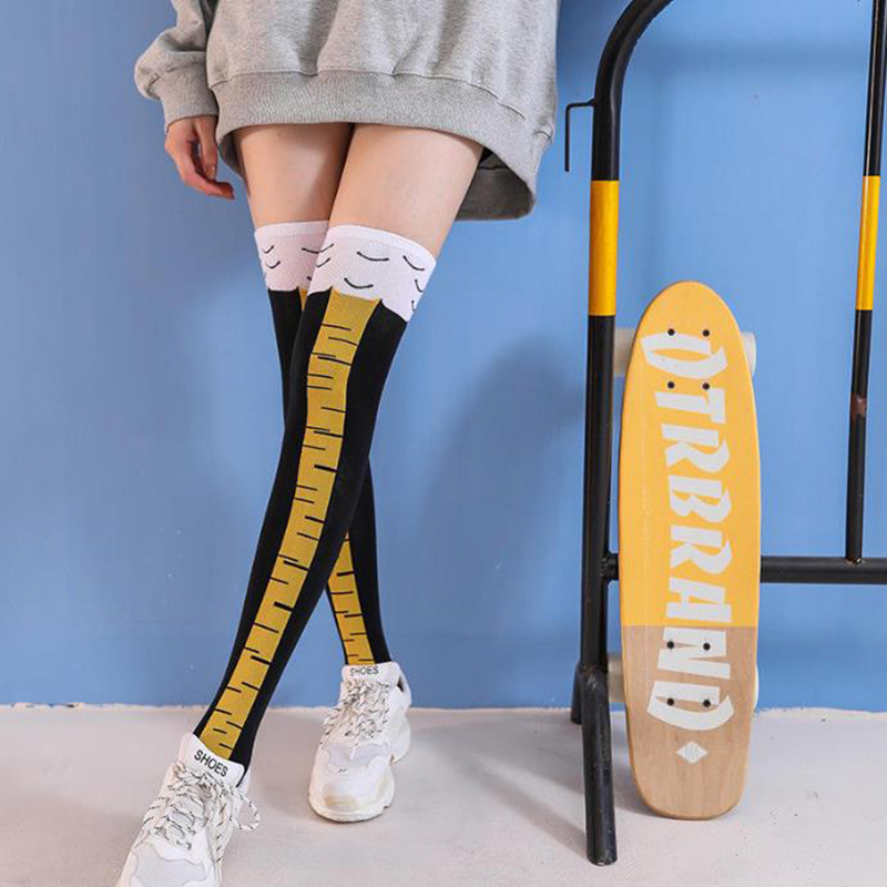 ถุงเท้าผู้หญิงแบบยาวถึงเข่า 1- - Funny Chicken Leg Socks บทวิจารณ์และราคา