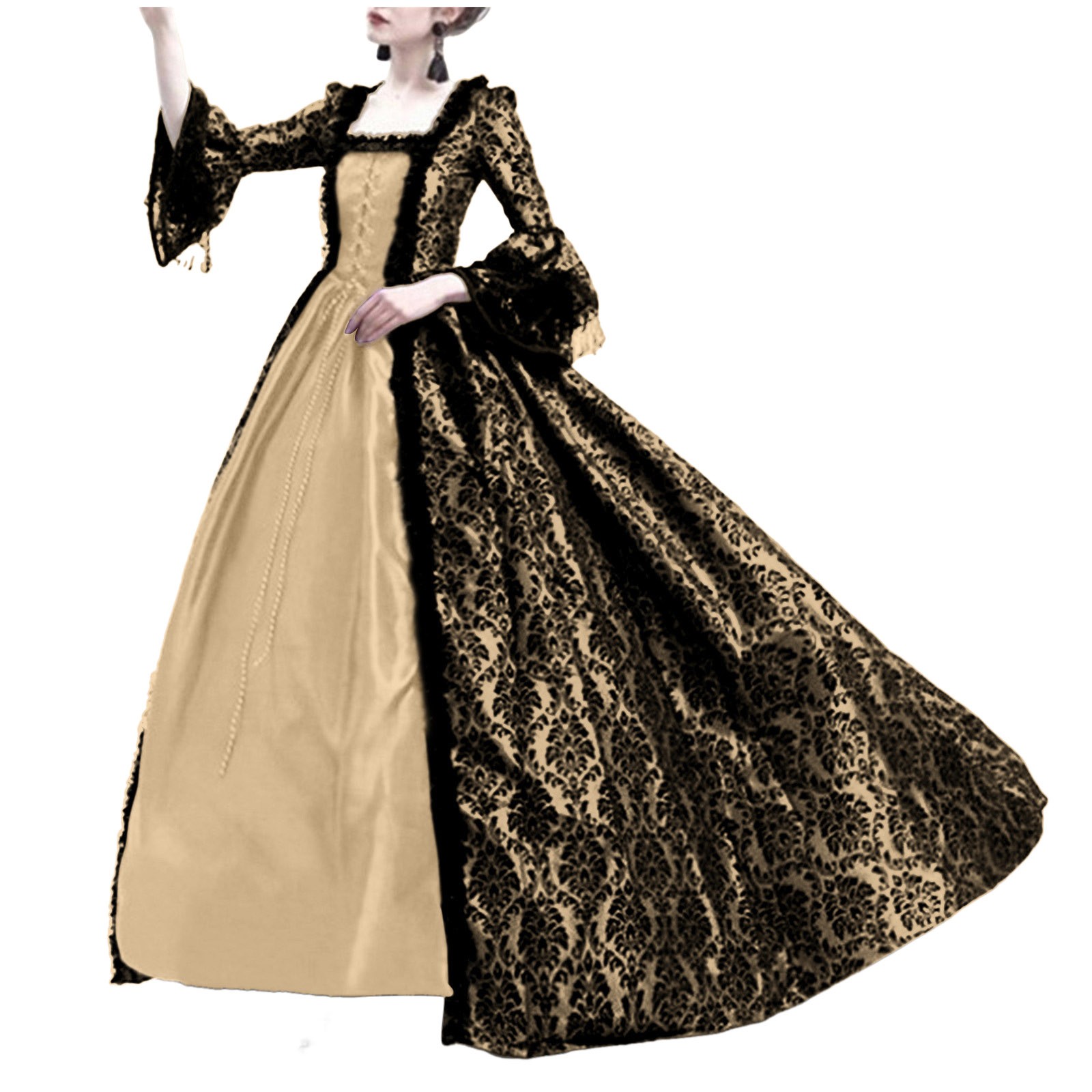ชุดคอสเพลย์ฮาโลวีนสำหรับผู้หญิ - Medieval Renaissance Dress Women บทวิจารณ์และราคา